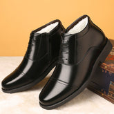 Winter Real Leather With Fleece Lining Men's Cotton Padded Shoes